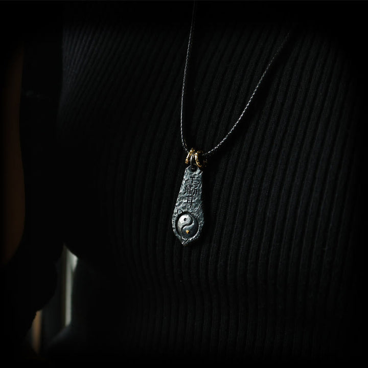 Buddha Stones 999 Srebro Sterlingowe 24k Złoto Wielki Wóz Yin Yang Projekt Harmony Naszyjnik Wisiorek - image 7