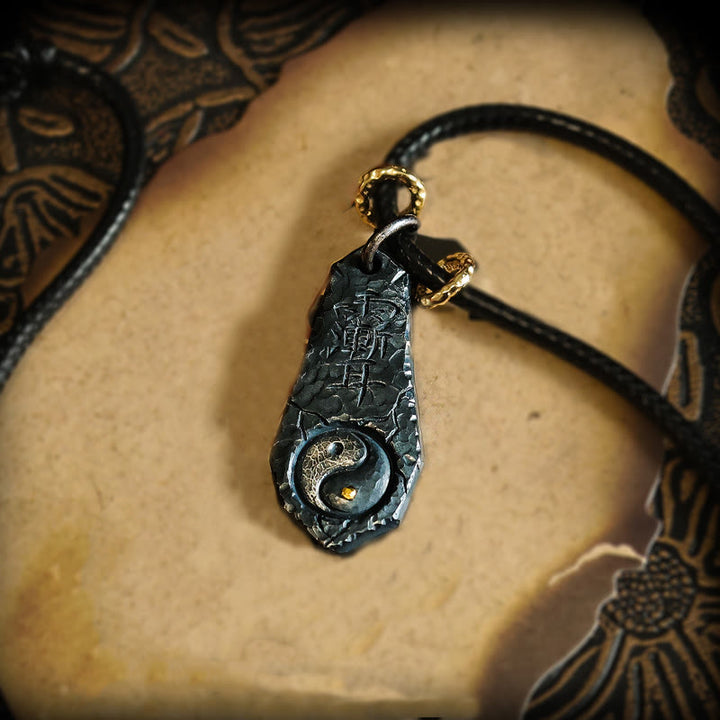 Buddha Stones 999 Srebro Sterlingowe 24k Złoto Wielki Wóz Yin Yang Projekt Harmony Naszyjnik Wisiorek - image 2