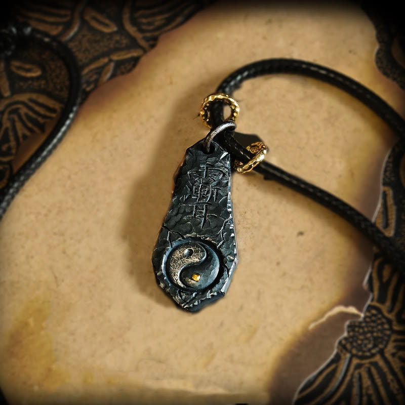 Buddha Stones 999 Srebro Sterlingowe 24k Złoto Wielki Wóz Yin Yang Projekt Harmony Naszyjnik Wisiorek - image 3