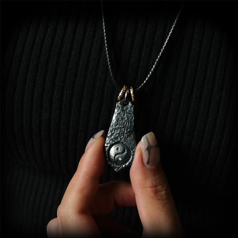 Buddha Stones 999 Srebro Sterlingowe 24k Złoto Wielki Wóz Yin Yang Projekt Harmony Naszyjnik Wisiorek - image 5