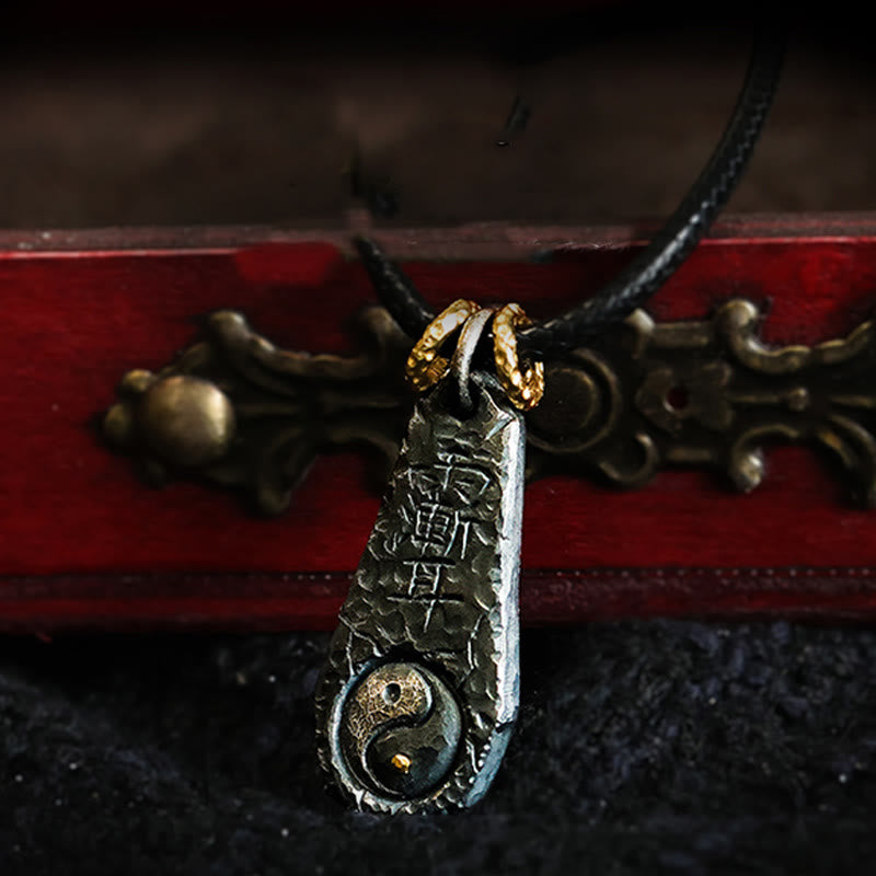 Buddha Stones 999 Srebro Sterlingowe 24k Złoto Wielki Wóz Yin Yang Projekt Harmony Naszyjnik Wisiorek - image 2