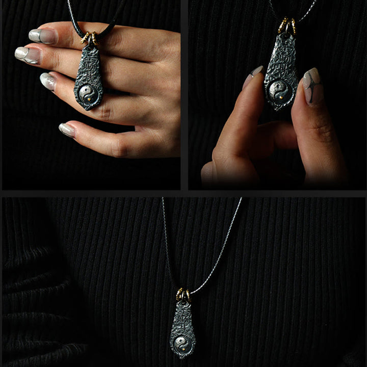 Buddha Stones 999 Srebro Sterlingowe 24k Złoto Wielki Wóz Yin Yang Projekt Harmony Naszyjnik Wisiorek - image 8