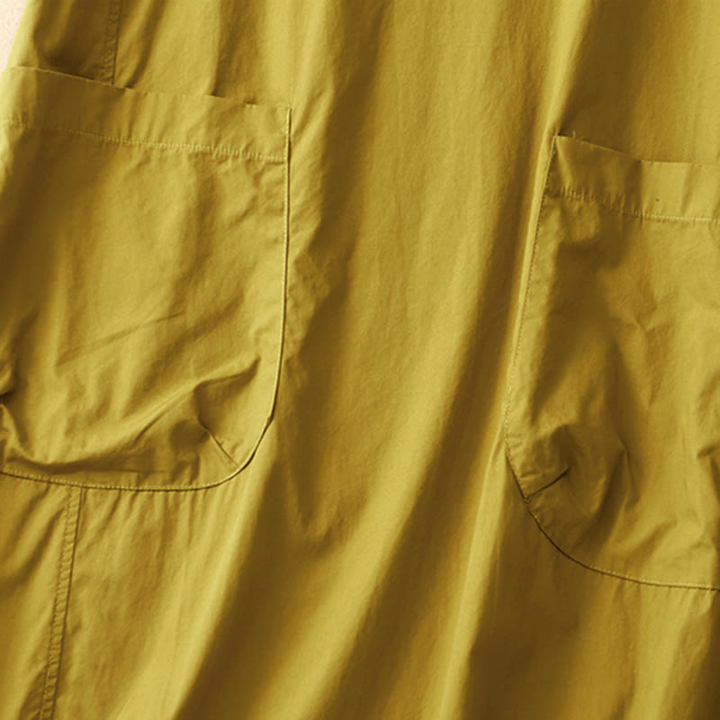 Letnia sukienka midi z okrągłym dekoltem i kieszeniami, z prostym wzorem i krótkim rękawem "Buddha Stones" - image 18