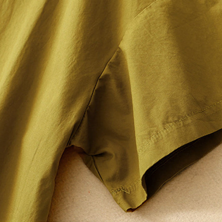 Letnia sukienka midi z okrągłym dekoltem i kieszeniami, z prostym wzorem i krótkim rękawem "Buddha Stones" - image 19