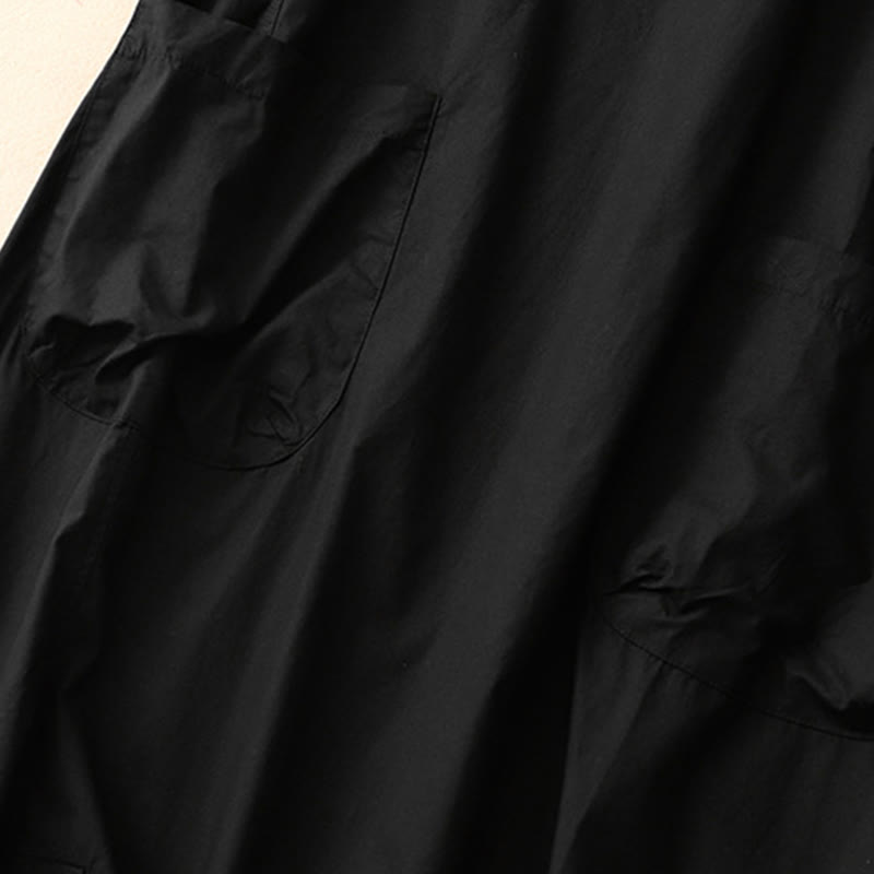 Letnia sukienka midi z okrągłym dekoltem i kieszeniami, z prostym wzorem i krótkim rękawem "Buddha Stones" - image 11