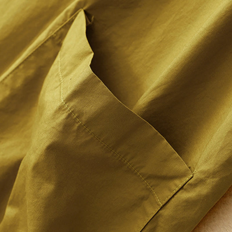 Letnia sukienka midi z okrągłym dekoltem i kieszeniami, z prostym wzorem i krótkim rękawem "Buddha Stones" - image 20