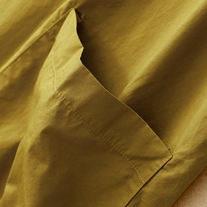 Letnia sukienka midi z okrągłym dekoltem i kieszeniami, z prostym wzorem i krótkim rękawem "Buddha Stones" - image 20