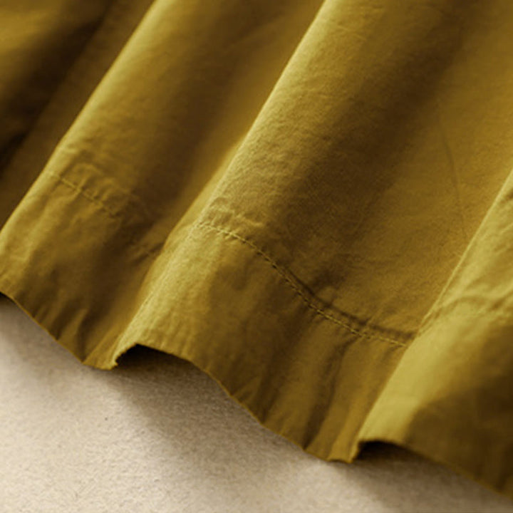 Letnia sukienka midi z okrągłym dekoltem i kieszeniami, z prostym wzorem i krótkim rękawem "Buddha Stones" - image 22