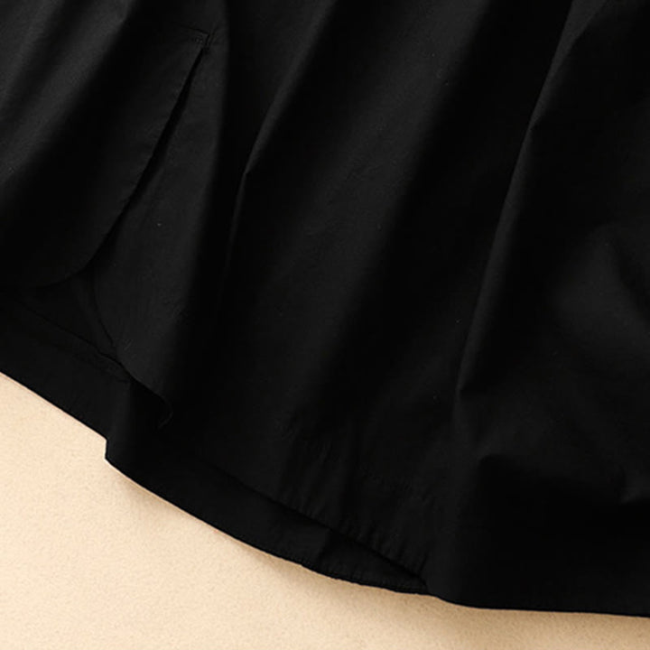 Letnia sukienka midi z okrągłym dekoltem i kieszeniami, z prostym wzorem i krótkim rękawem "Buddha Stones" - image 14