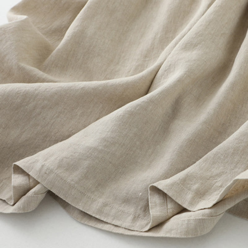 Sukienka midi z Buddha Stones na co dzień, w jednolitym kolorze, z dekoltem w serek i prostym wzorem na guziki, bez rękawów - image 9