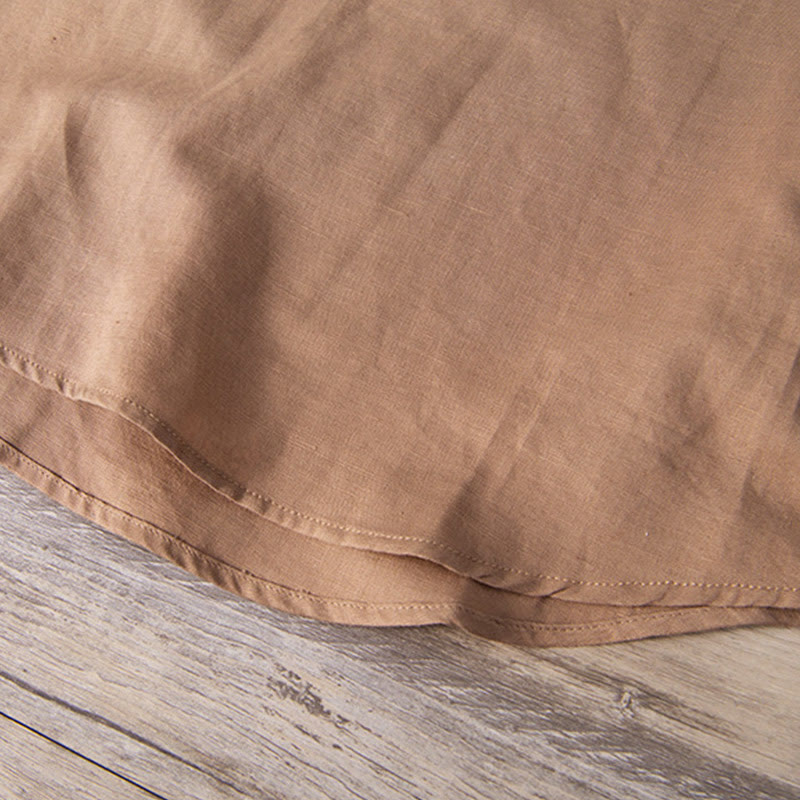 Koszula męska z krótkim rękawem z bawełny i lnu Buddha Stones Daily Plain Patch Color Matching Design - image 16