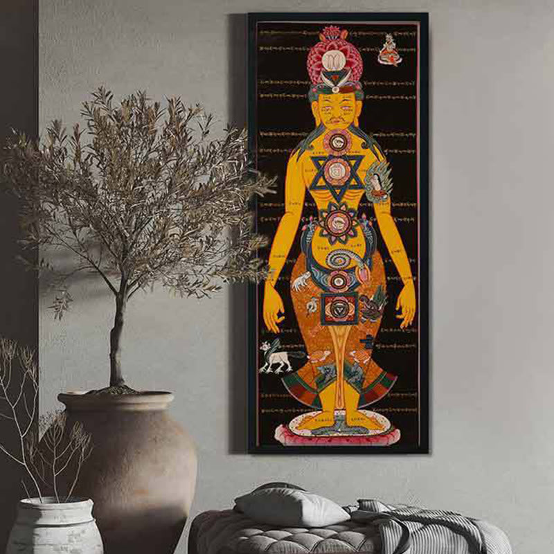 Buddha Stones Tybetańskie Thangka Malowanie Uzdrawiające Ręcznie Robione Dekoracje (Losowy Styl)