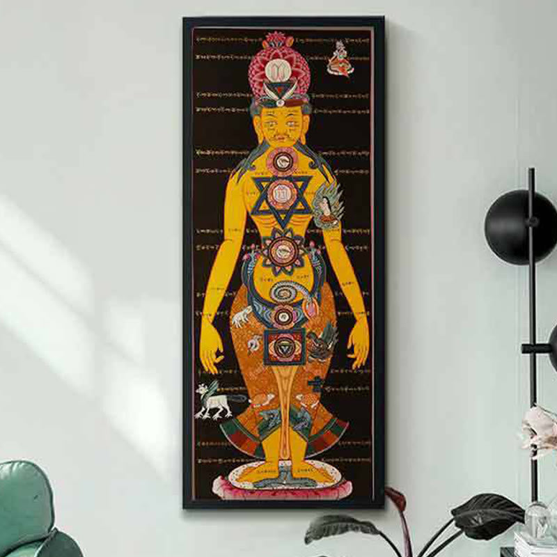 Buddha Stones Tybetańskie Thangka Malowanie Uzdrawiające Ręcznie Robione Dekoracje (Losowy Styl)