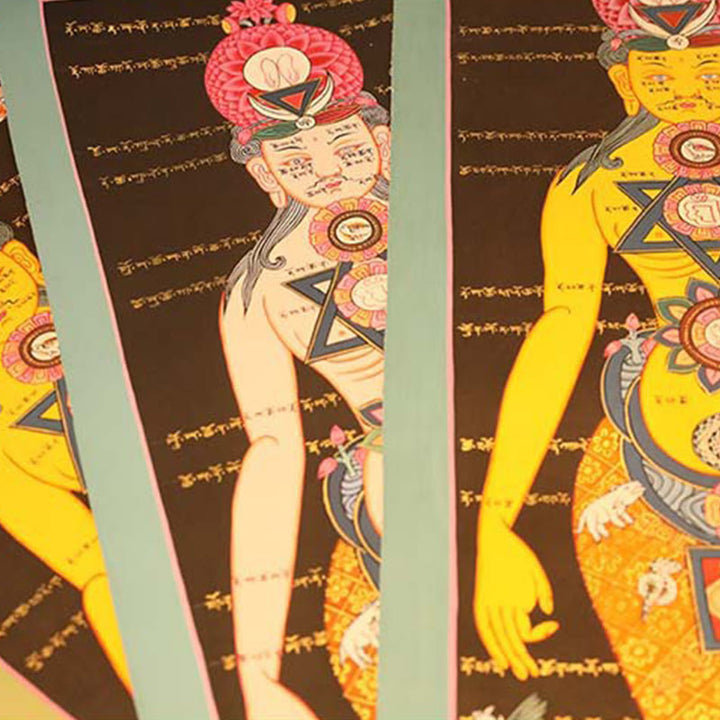 Buddha Stones Tybetańskie Thangka Malowanie Uzdrawiające Ręcznie Robione Dekoracje (Losowy Styl)