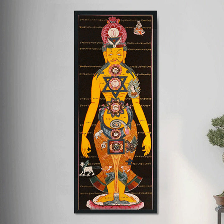 Buddha Stones Tybetańskie Thangka Malowanie Uzdrawiające Ręcznie Robione Dekoracje (Losowy Styl)