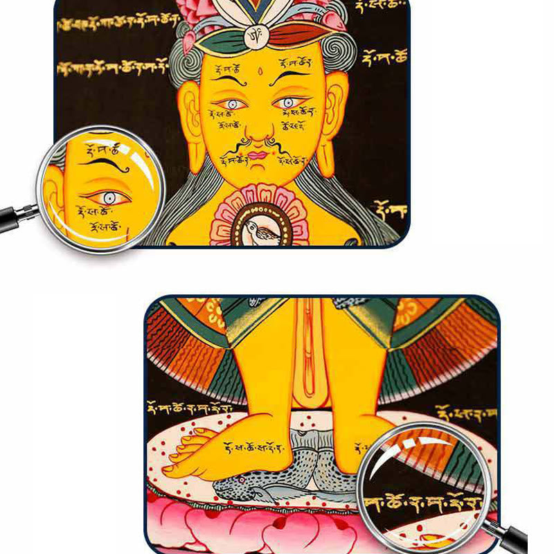 Buddha Stones Tybetańskie Thangka Malowanie Uzdrawiające Ręcznie Robione Dekoracje (Losowy Styl)
