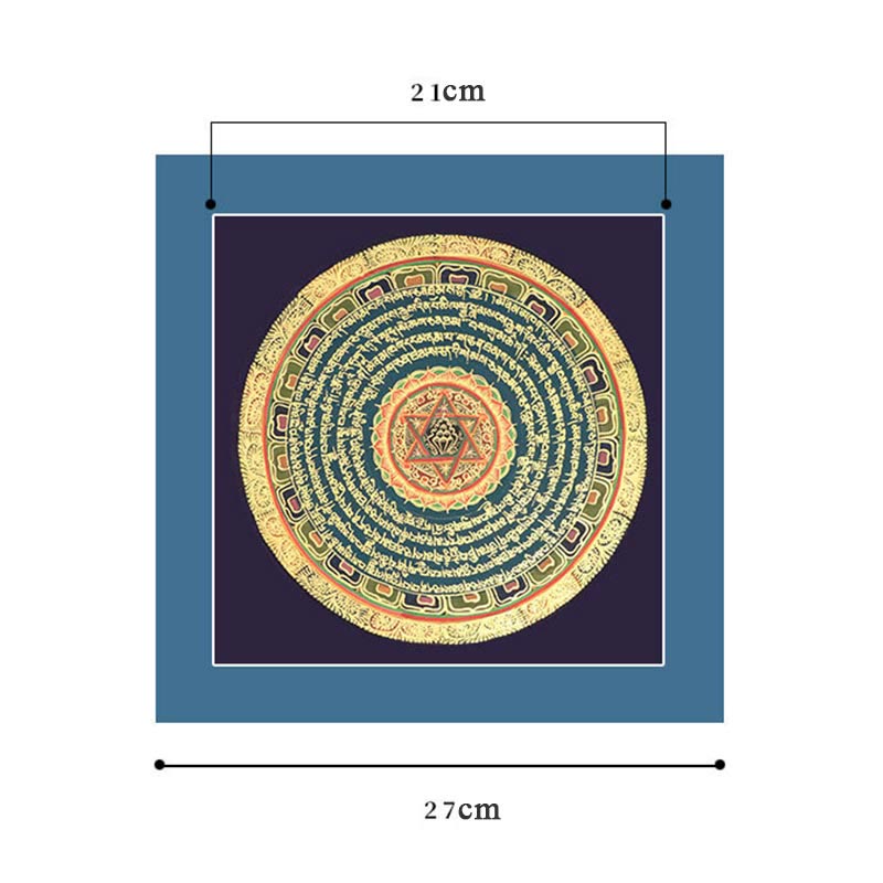 Buddha Stones Tybetańskie Malowanie Thangka Sześć Prawdziwych Słów Pismo Ręcznie Robione Dekoracje Pudełko Niespodzianek (Losowy Styl) - image 12