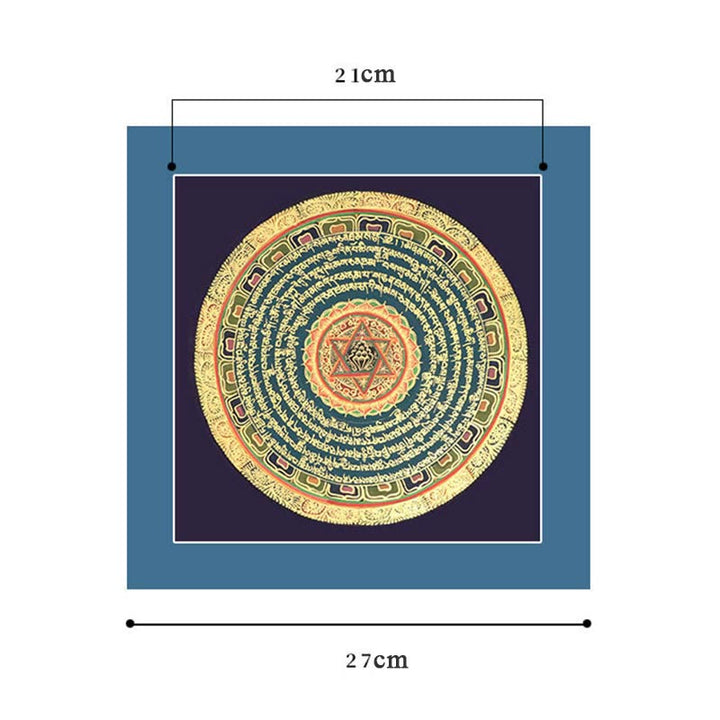 Buddha Stones Tybetańskie Malowanie Thangka Sześć Prawdziwych Słów Pismo Ręcznie Robione Dekoracje Pudełko Niespodzianek (Losowy Styl) - image 12