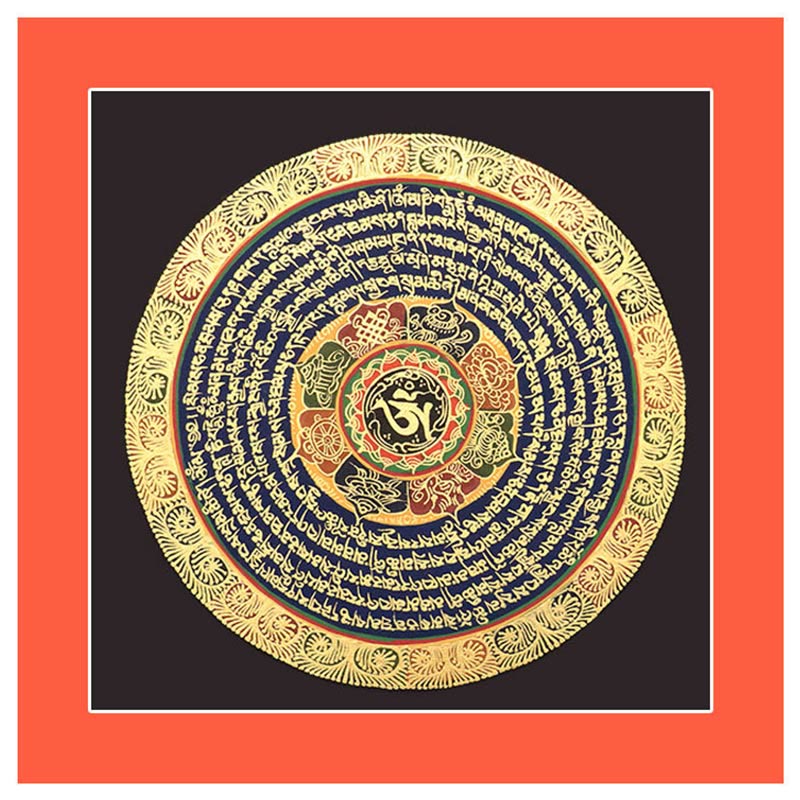 Buddha Stones Tybetańskie Malowanie Thangka Sześć Prawdziwych Słów Pismo Ręcznie Robione Dekoracje Pudełko Niespodzianek (Losowy Styl) - image 9