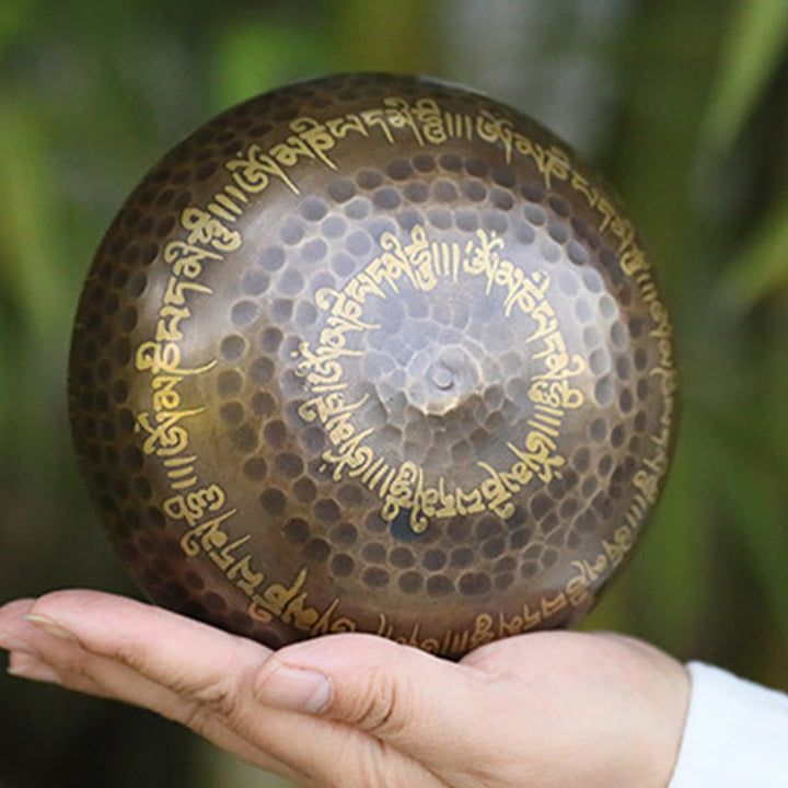 Buddha Stones Ręcznie wykonany wzór misy śpiewającej z fragmentem Pisma Świętego do uzdrawiania i medytacji. Zestaw mis dźwiękowych - image 3