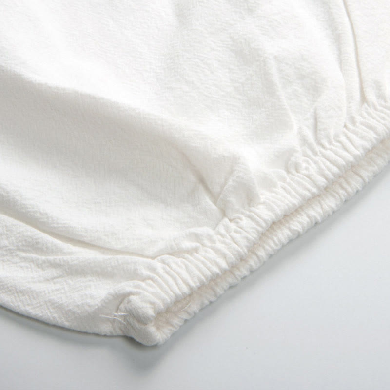 Buddha Stones Letnie Jednolity Kolor Unisex Elastyczna Talia Spodnie Do Ćwiczeń Tai Chi Qigong Z Kieszeniami - image 6