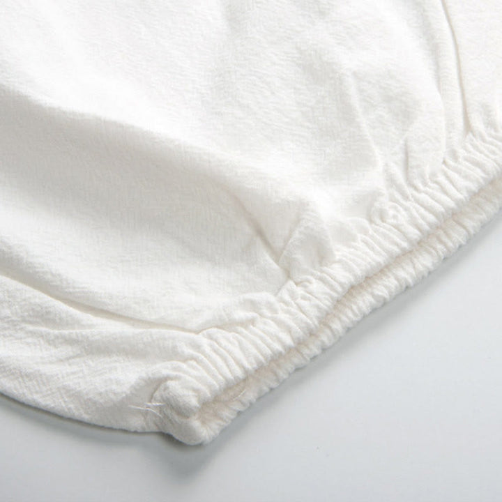 Buddha Stones Letnie Jednolity Kolor Unisex Elastyczna Talia Spodnie Do Ćwiczeń Tai Chi Qigong Z Kieszeniami - image 6