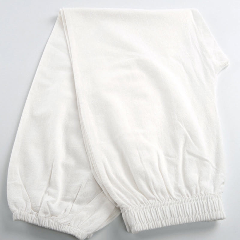 Buddha Stones Letnie Jednolity Kolor Unisex Elastyczna Talia Spodnie Do Ćwiczeń Tai Chi Qigong Z Kieszeniami - image 9