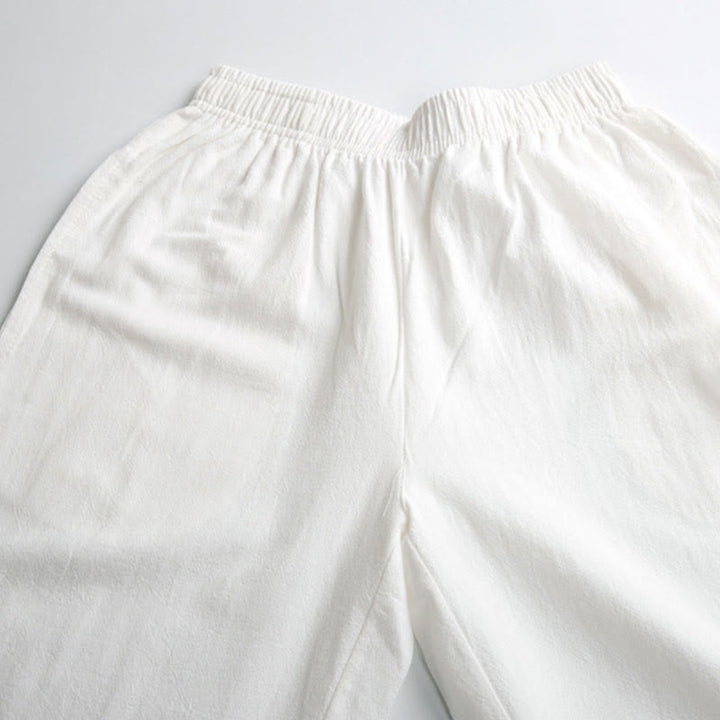 Buddha Stones Letnie Jednolity Kolor Unisex Elastyczna Talia Spodnie Do Ćwiczeń Tai Chi Qigong Z Kieszeniami - image 7