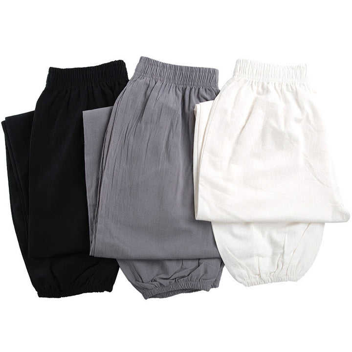 Buddha Stones Letnie Jednolity Kolor Unisex Elastyczna Talia Spodnie Do Ćwiczeń Tai Chi Qigong Z Kieszeniami - image 15