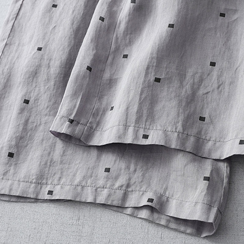 Buddha Stones Letnie Luźne Polka Dot Wzór Bawełna Len Damskie Szerokie Spodnie Nogawki Z Kieszeniami - image 7