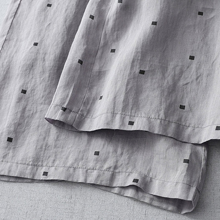 Buddha Stones Letnie Luźne Polka Dot Wzór Bawełna Len Damskie Szerokie Spodnie Nogawki Z Kieszeniami - image 7