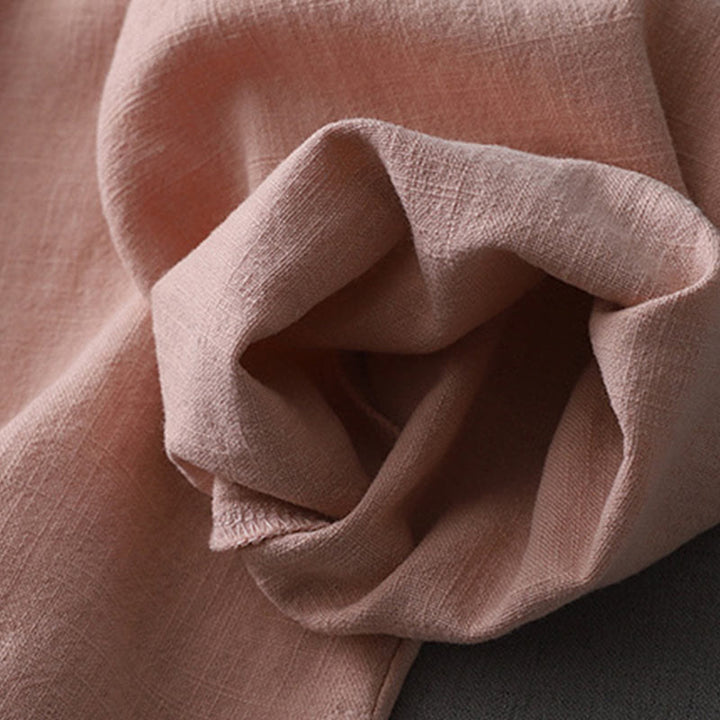 Buddha Stones Vintage Chiński Żaba-Guzik Projekt Kołnierz Stojący Zen Damska Koszula Z Długim Rękawem Bawełniano-Lniana - image 3