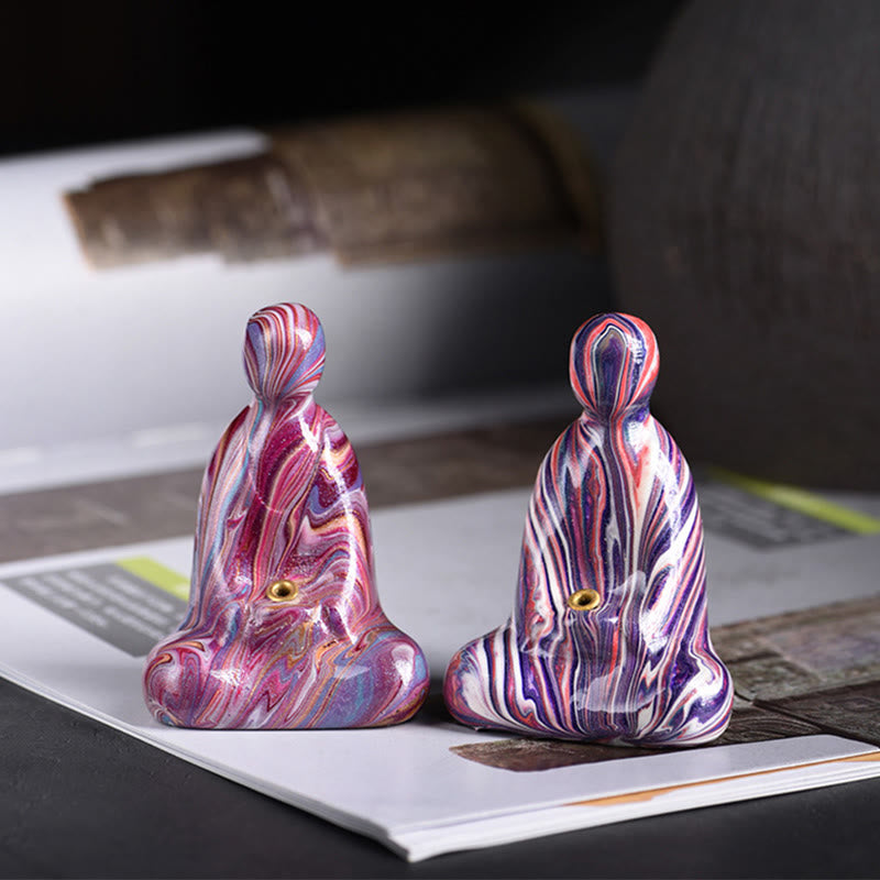 Buddha Stones Miniaturowy Bezpostaciowy Budda Drewno Hebanowe Lakier Rzemiosło Pokój Kadzidełko Dekoracja