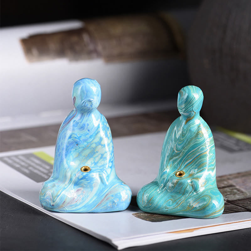 Buddha Stones Miniaturowy Bezpostaciowy Budda Drewno Hebanowe Lakier Rzemiosło Pokój Kadzidełko Dekoracja - image 15