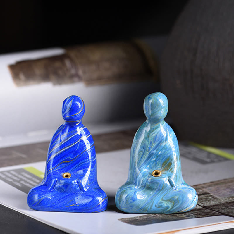 Buddha Stones Miniaturowy Bezpostaciowy Budda Drewno Hebanowe Lakier Rzemiosło Pokój Kadzidełko Dekoracja - image 11