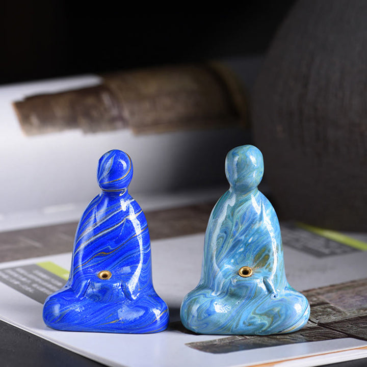Buddha Stones Miniaturowy Bezpostaciowy Budda Drewno Hebanowe Lakier Rzemiosło Pokój Kadzidełko Dekoracja - image 11