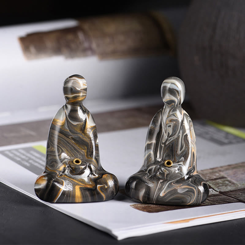 Buddha Stones Miniaturowy Bezpostaciowy Budda Drewno Hebanowe Lakier Rzemiosło Pokój Kadzidełko Dekoracja - image 17