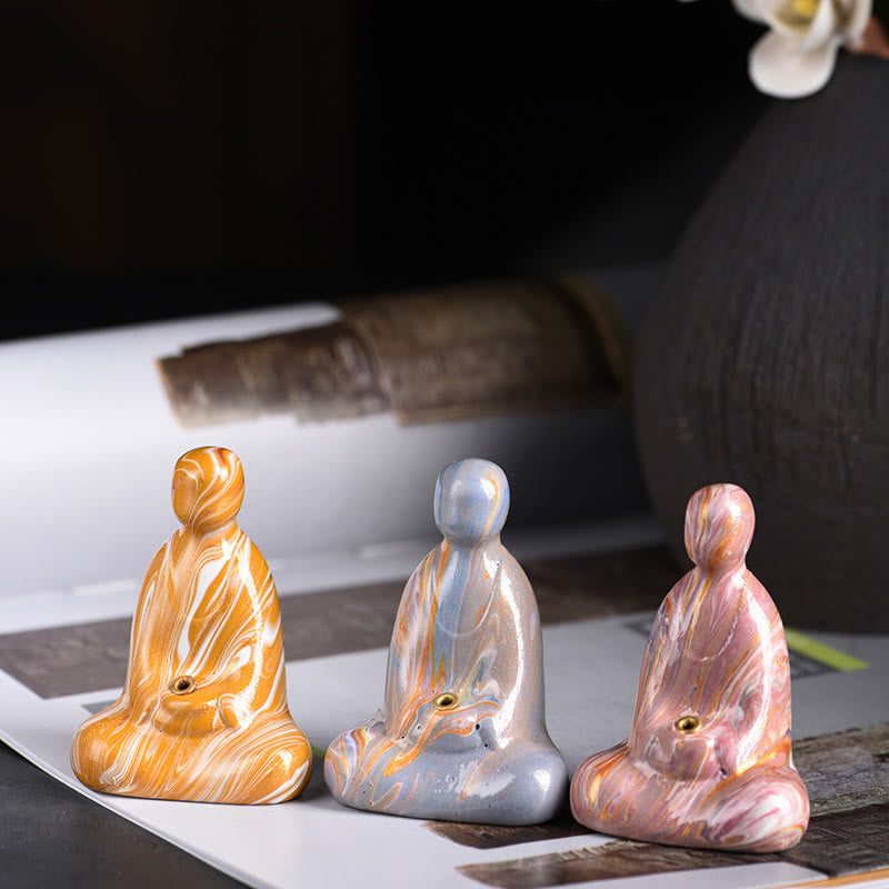 Buddha Stones Miniaturowy Bezpostaciowy Budda Drewno Hebanowe Lakier Rzemiosło Pokój Kadzidełko Dekoracja - image 0