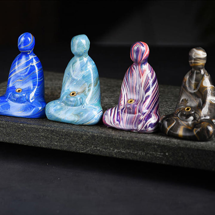 Buddha Stones Miniaturowy Bezpostaciowy Budda Drewno Hebanowe Lakier Rzemiosło Pokój Kadzidełko Dekoracja - image 18