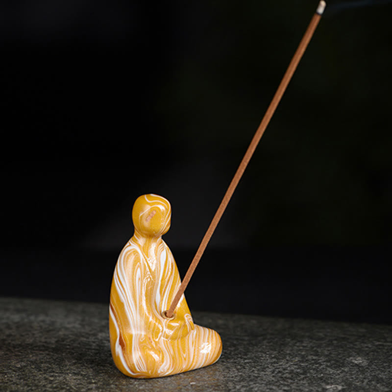 Buddha Stones Miniaturowy Bezpostaciowy Budda Drewno Hebanowe Lakier Rzemiosło Pokój Kadzidełko Dekoracja - image 22
