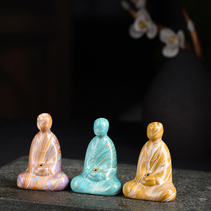 Buddha Stones Miniaturowy Bezpostaciowy Budda Drewno Hebanowe Lakier Rzemiosło Pokój Kadzidełko Dekoracja - image 21