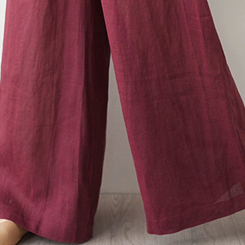 Buddha Stones, swobodny, 2 sztuki, prosta koszula z rękawem 3/4 i skośnym kołnierzykiem, szerokie nogawki, spodnie z kieszeniami, odzież do medytacji Zen Tai Chi, zestaw damski - image 13