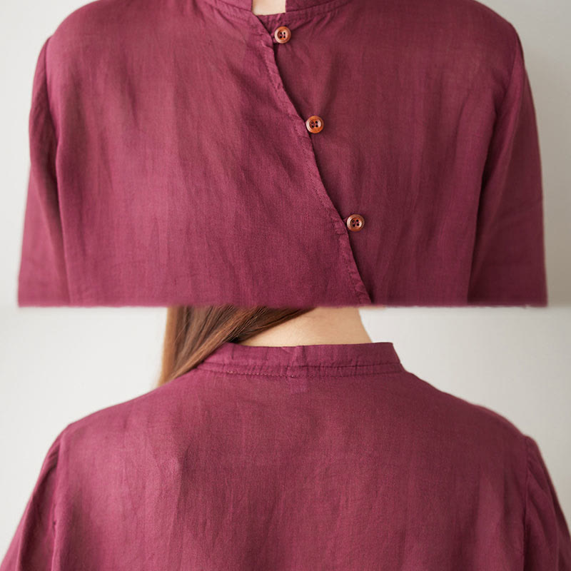 Buddha Stones, swobodny, 2 sztuki, prosta koszula z rękawem 3/4 i skośnym kołnierzykiem, szerokie nogawki, spodnie z kieszeniami, odzież do medytacji Zen Tai Chi, zestaw damski - image 14