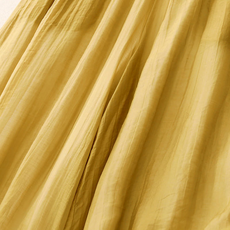 Buddha Stones Wiosna Vintage Casual Jednolity Kolor Koronka Patchwork Mankiet Damskie Bawełniane Lniane Szerokie Spodnie Nogawki Z Kieszeniami - image 1