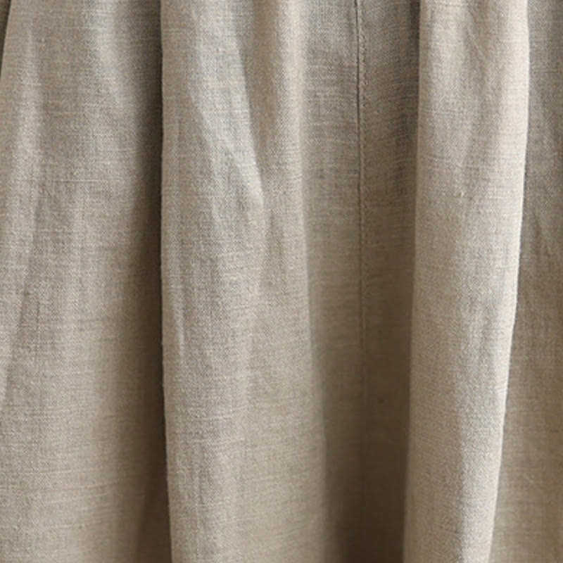 Buddha Stones Letnie Jednolity Kolor Patchwork Prosty Design Damskie Bawełniane Szerokie Nogawki Spodnie Z Kieszeniami - image 18