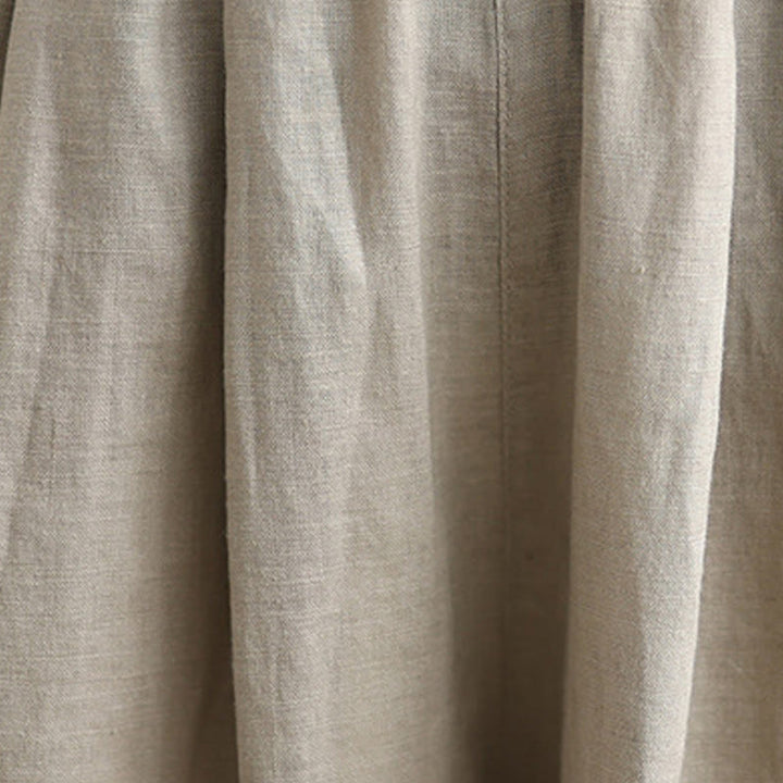 Buddha Stones Letnie Jednolity Kolor Patchwork Prosty Design Damskie Bawełniane Szerokie Nogawki Spodnie Z Kieszeniami - image 18