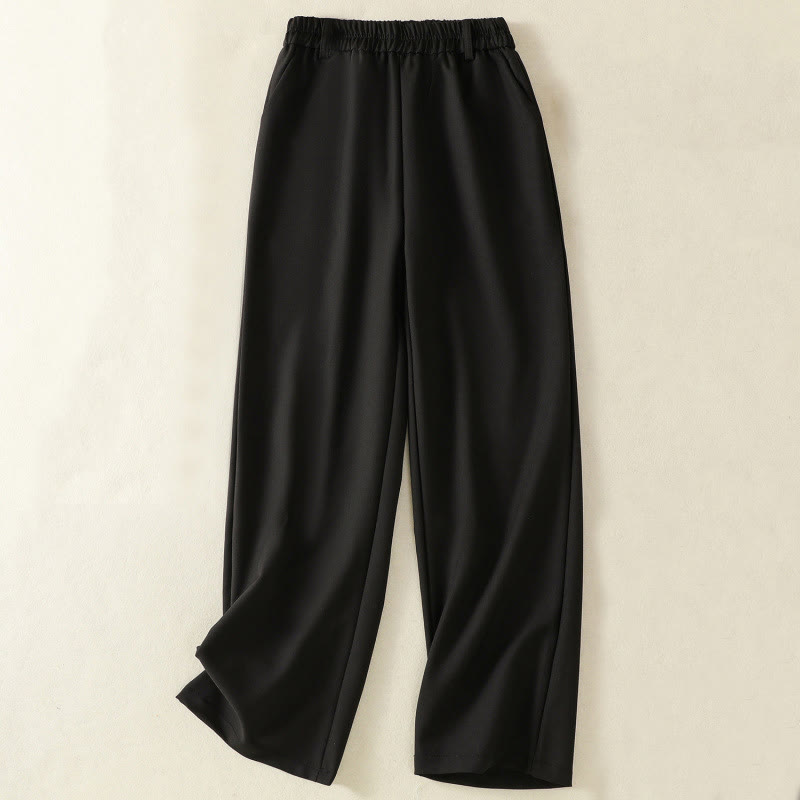 Buddha Stones Vintage Elastyczny Pas Projekt Ściągacz Damskie Spodnie Bawełniane Z Kieszeniami - Czarny - US8-10，UK/AU12-14，EU40-42 (2XL) - image 8