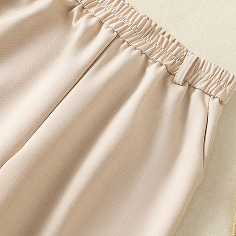 Buddha Stones Vintage Elastyczny Pas Projekt Ściągacz Damskie Spodnie Bawełniane Z Kieszeniami - image 2