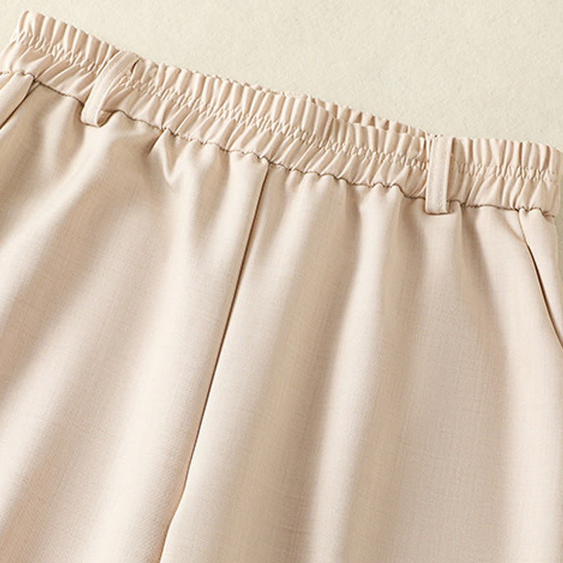 Buddha Stones Vintage Elastyczny Pas Projekt Ściągacz Damskie Spodnie Bawełniane Z Kieszeniami - image 3