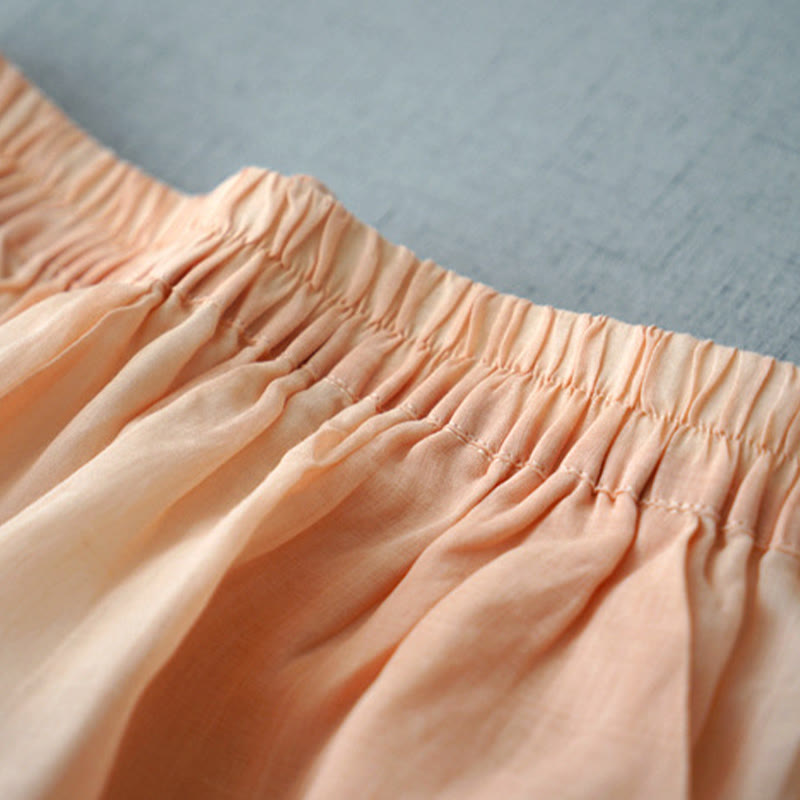 Buddha Stones Casual Plain Ramie Slit Spodnie damskie z szerokimi nogawkami i kieszeniami o długości 7-8 - image 8